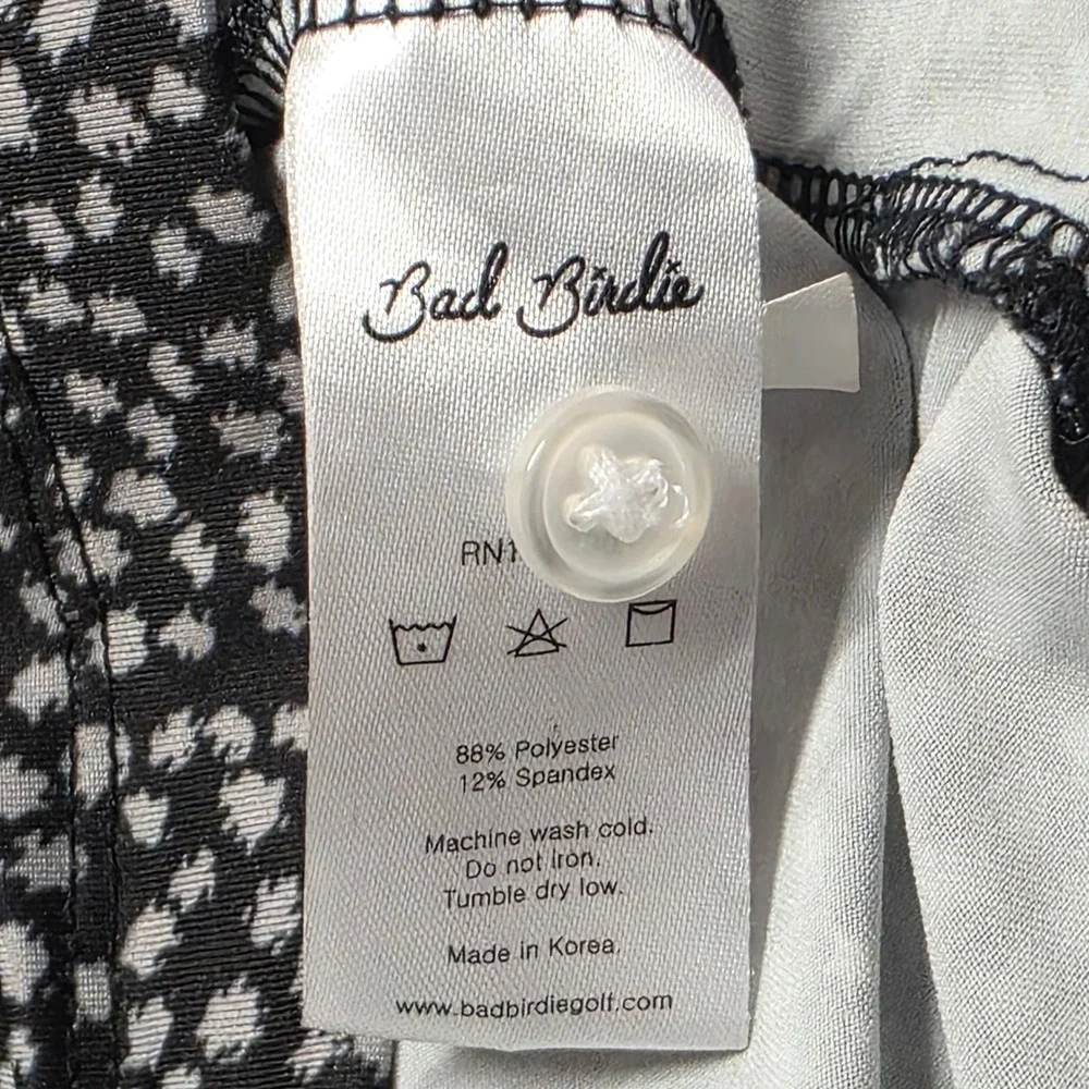 Bad Birdie Men 2XL Black White Speckled Short Sleeve Performance Golf Polo Shirt
